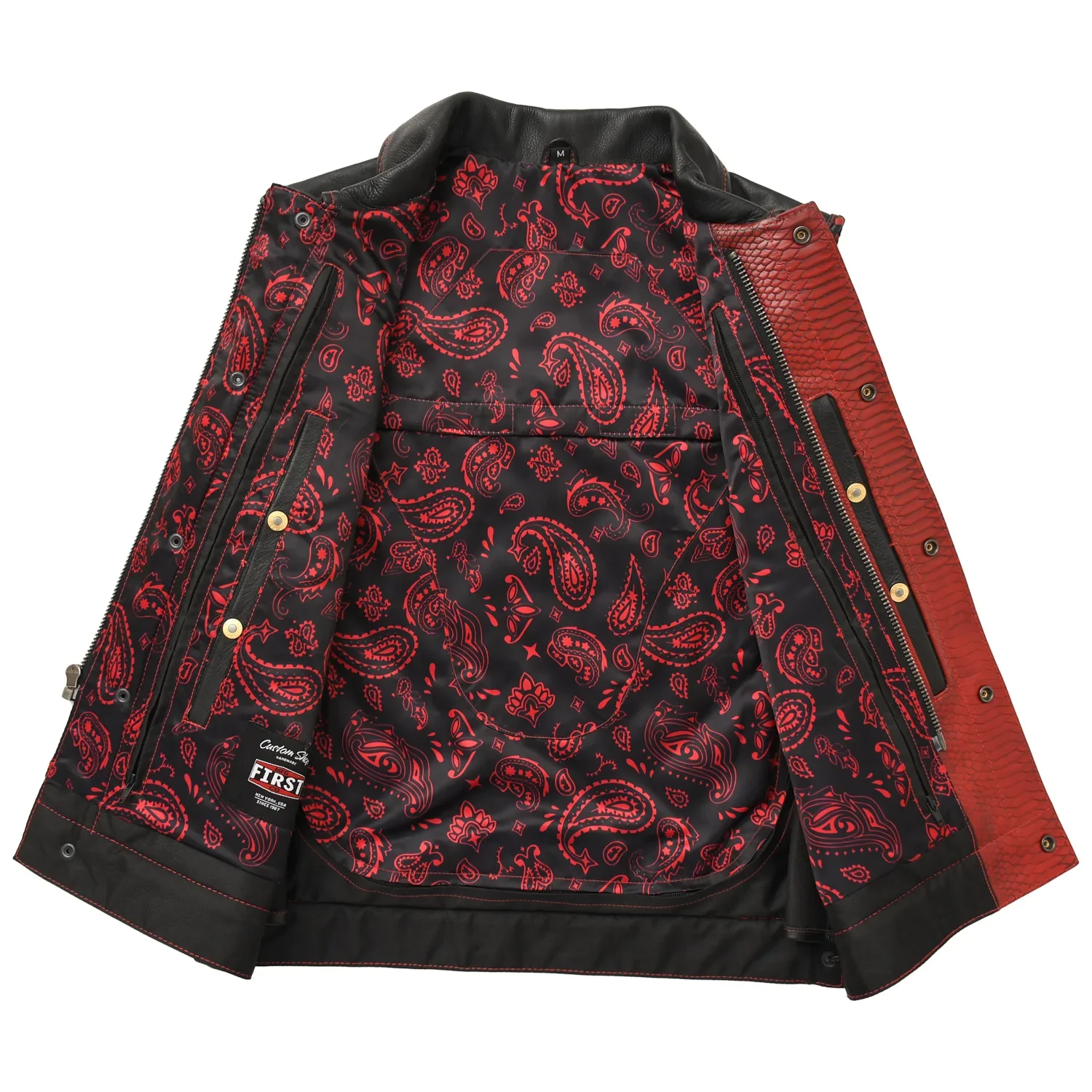 Kingsnake Men’s Motorcycle Leather Vest - Image 12