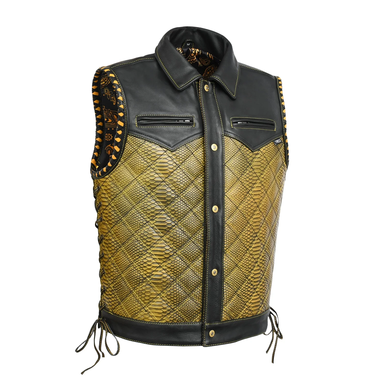 Kingsnake Men’s Motorcycle Leather Vest - Image 16
