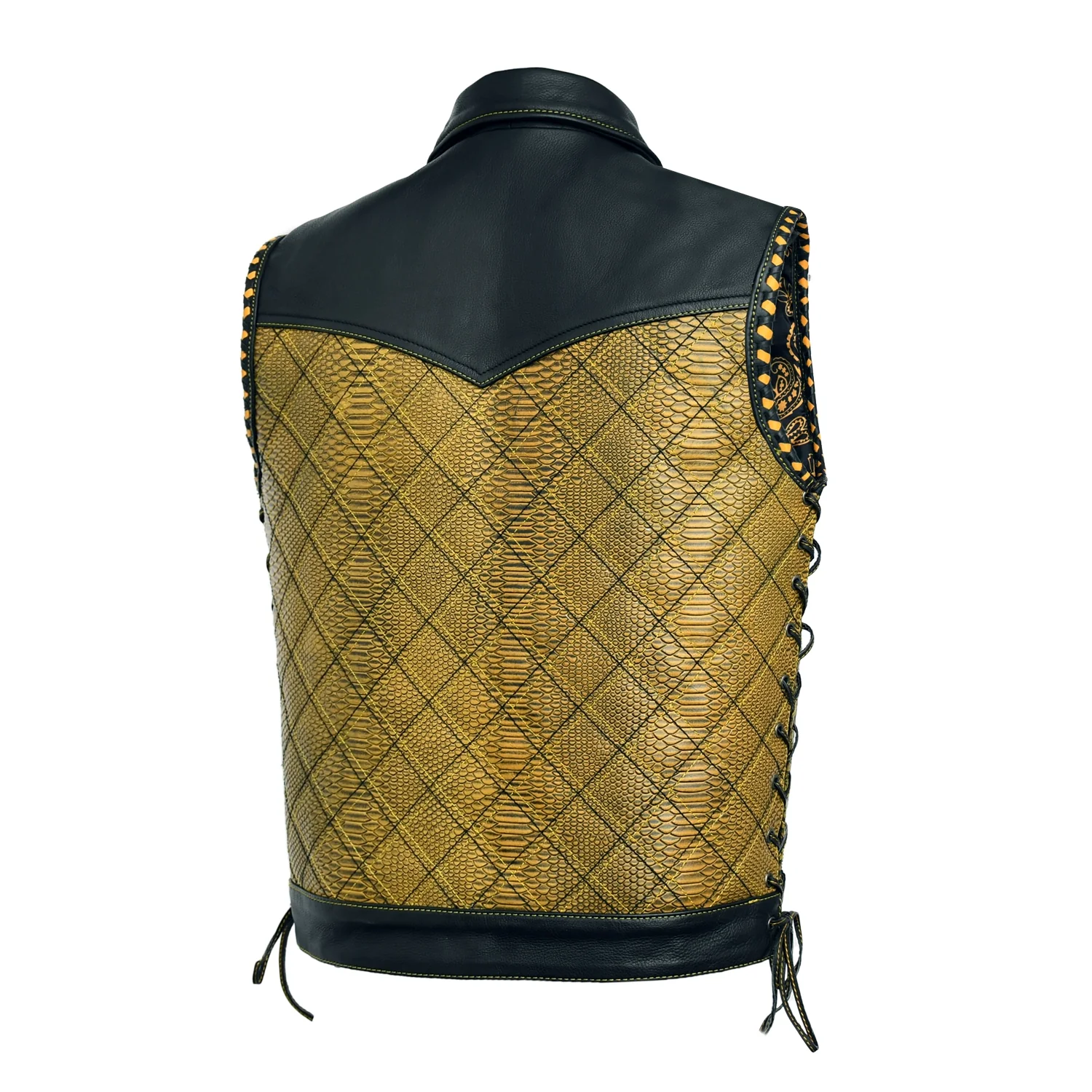Kingsnake Men’s Motorcycle Leather Vest - Image 18