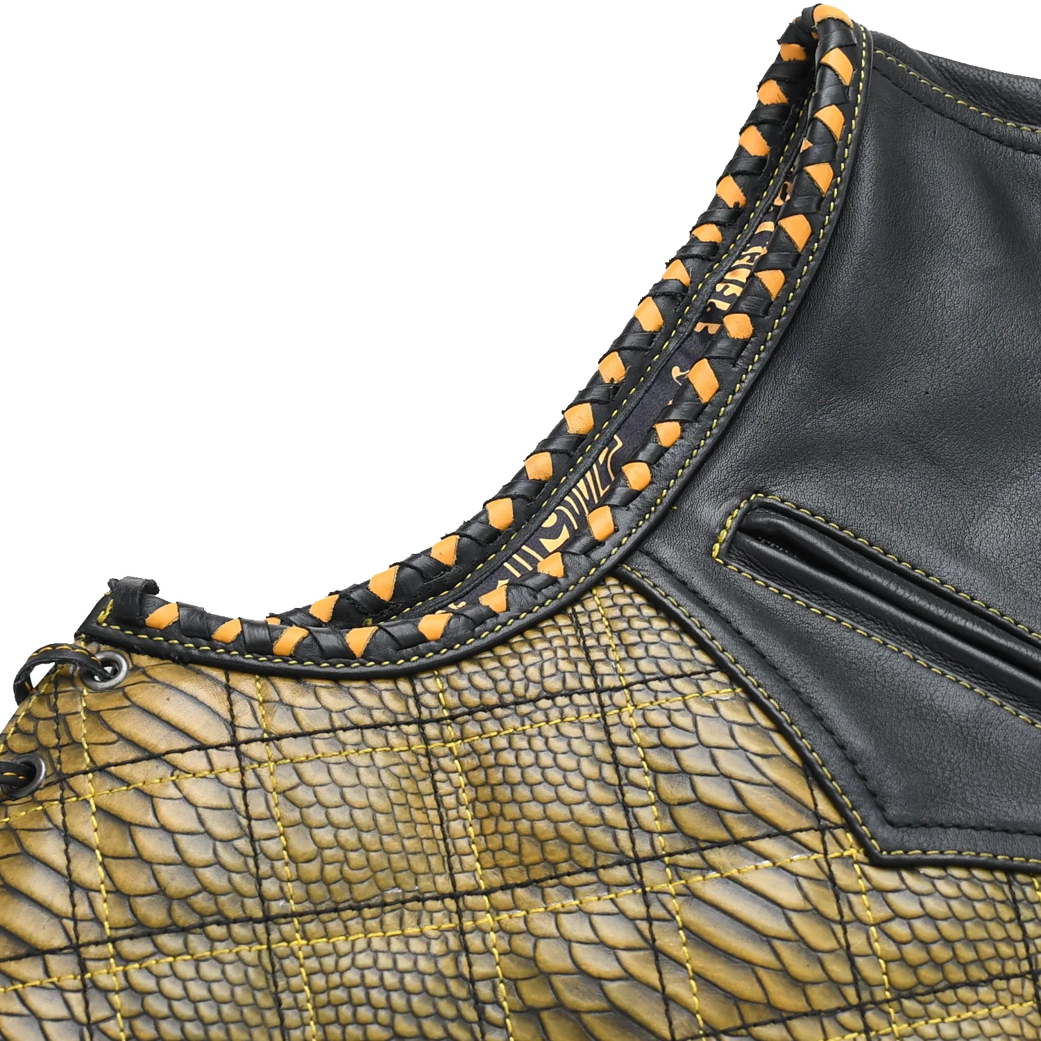 Kingsnake Men’s Motorcycle Leather Vest - Image 20