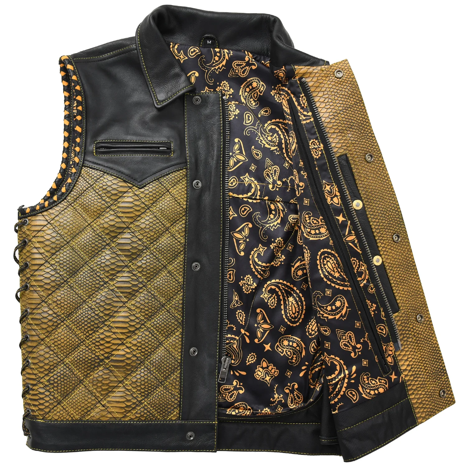 Kingsnake Men’s Motorcycle Leather Vest - Image 25