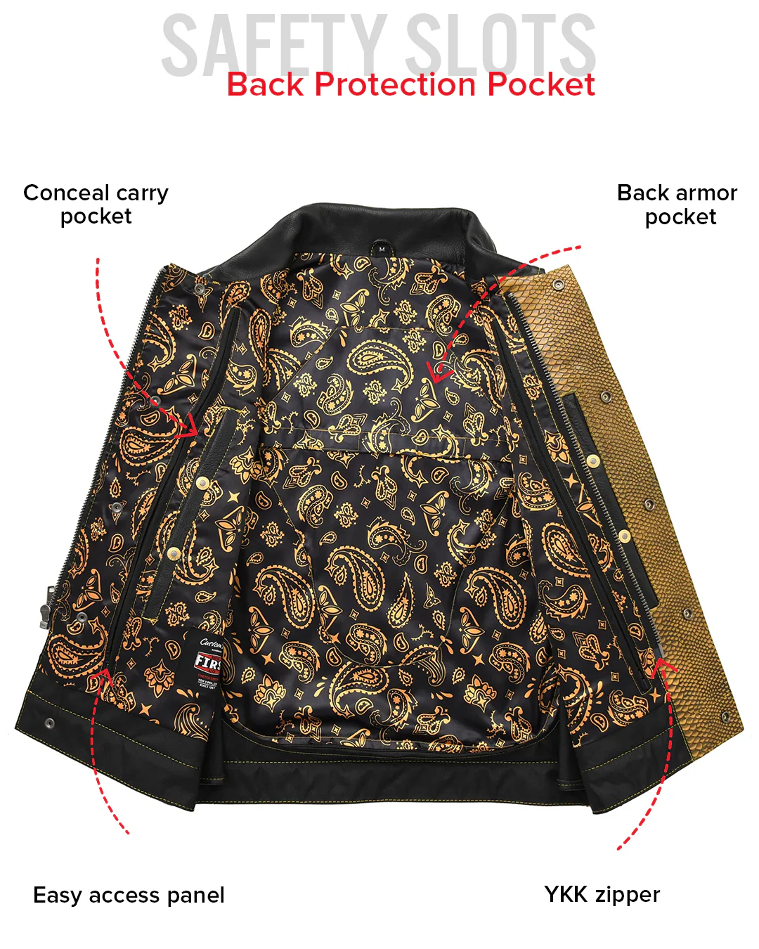 Kingsnake Men’s Motorcycle Leather Vest - Image 30