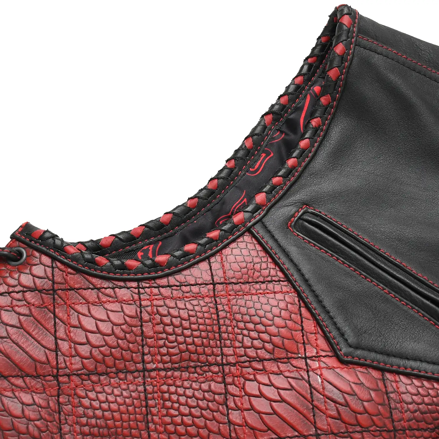Kingsnake Men’s Motorcycle Leather Vest - Image 4