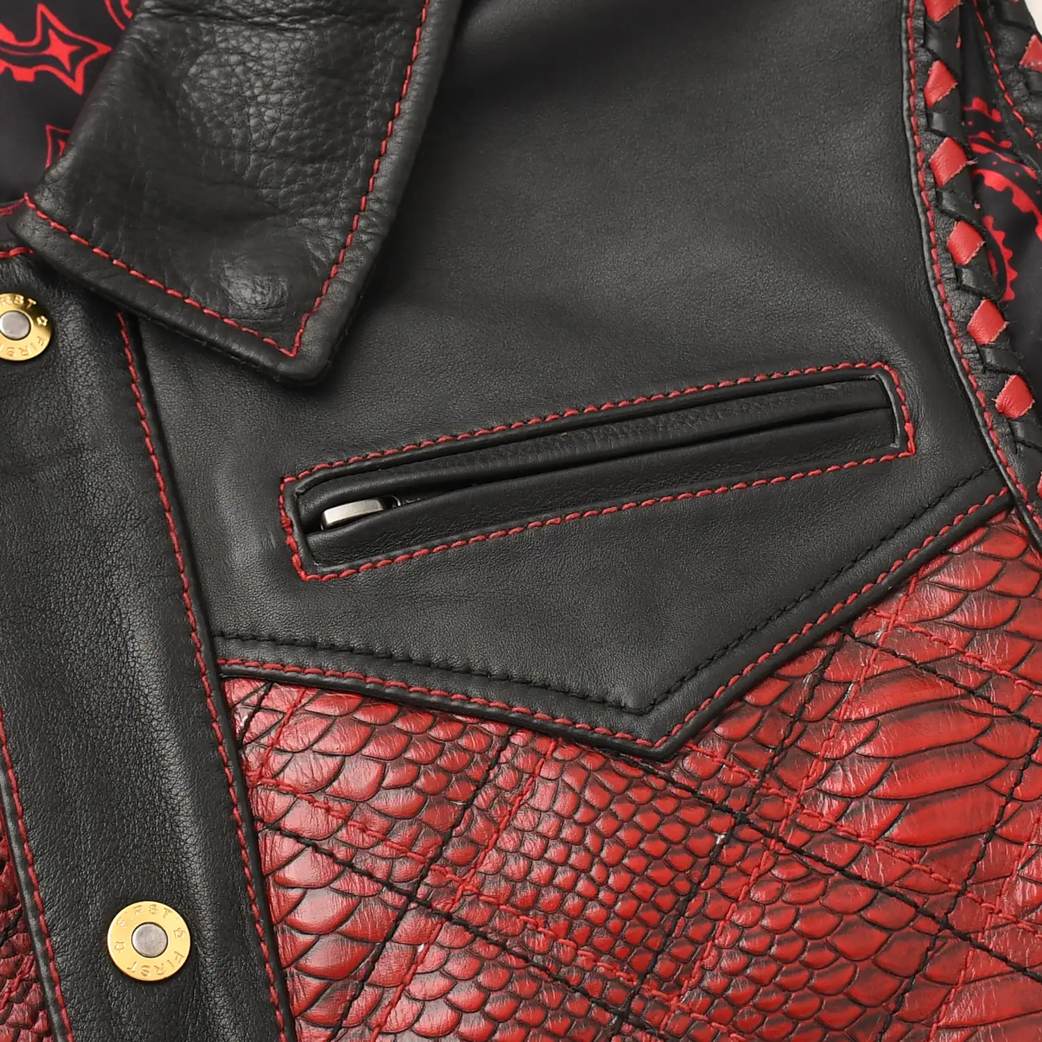 Kingsnake Men’s Motorcycle Leather Vest - Image 5