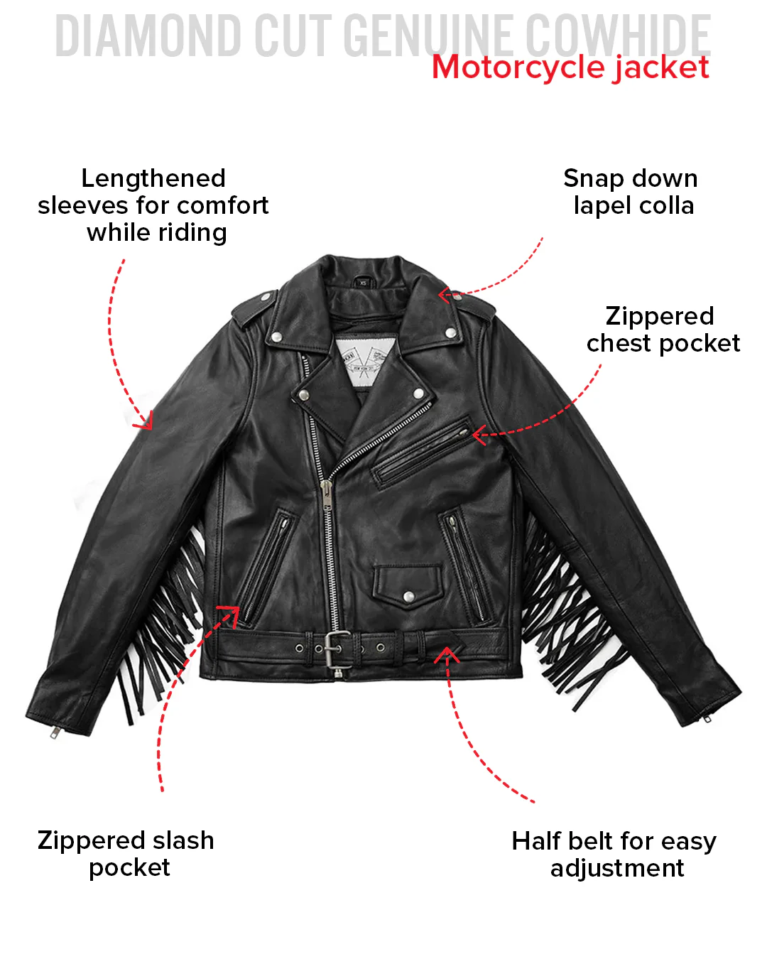 Lesley - Women's Motorcycle Leather Jacket - BHBR - Image 13