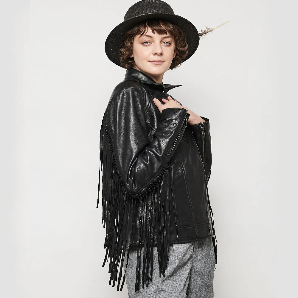 Lesley - Women's Motorcycle Leather Jacket - BHBR - Image 6