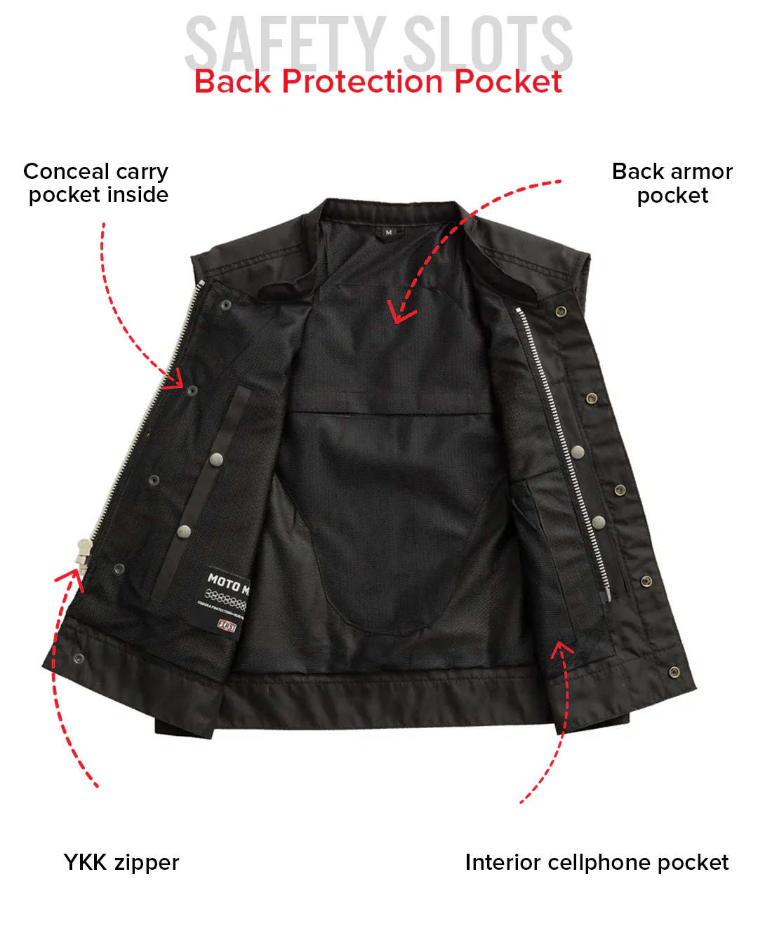 Lowrider Moto Mesh Men's Motorcycle Vest - Image 32