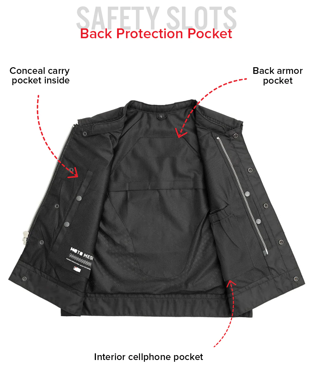 Lowrider Moto Mesh Men's Motorcycle Vest - Image 43