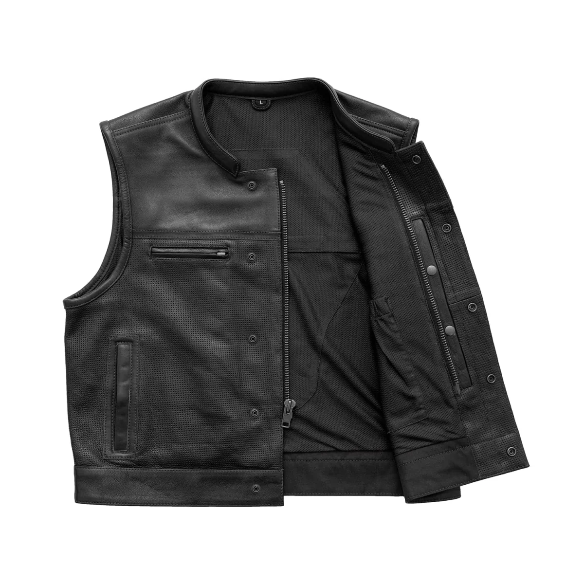 Lowrider Perforated Men's Leather Vest - Image 5