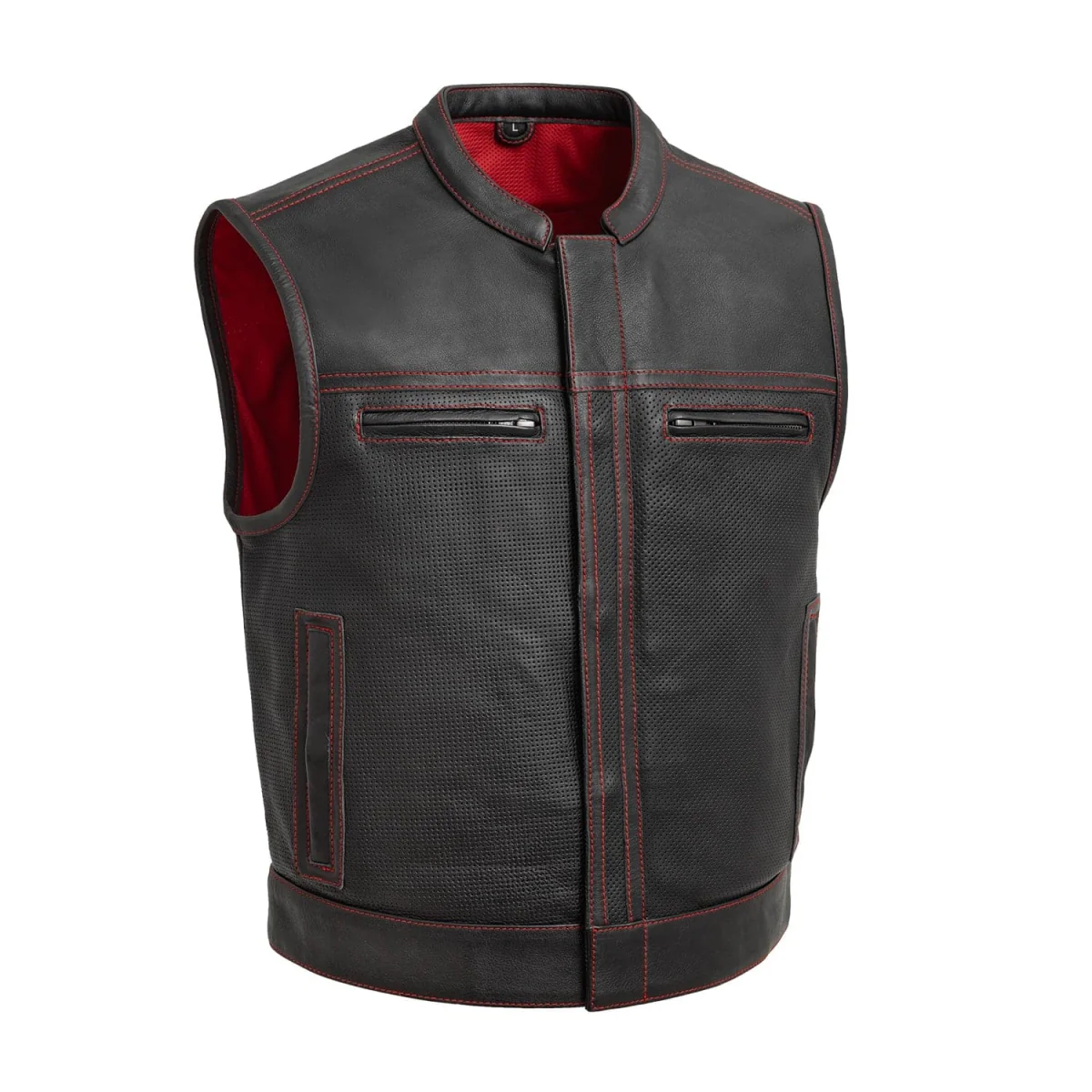 Lowrider Perforated Men's Leather Vest - Image 7