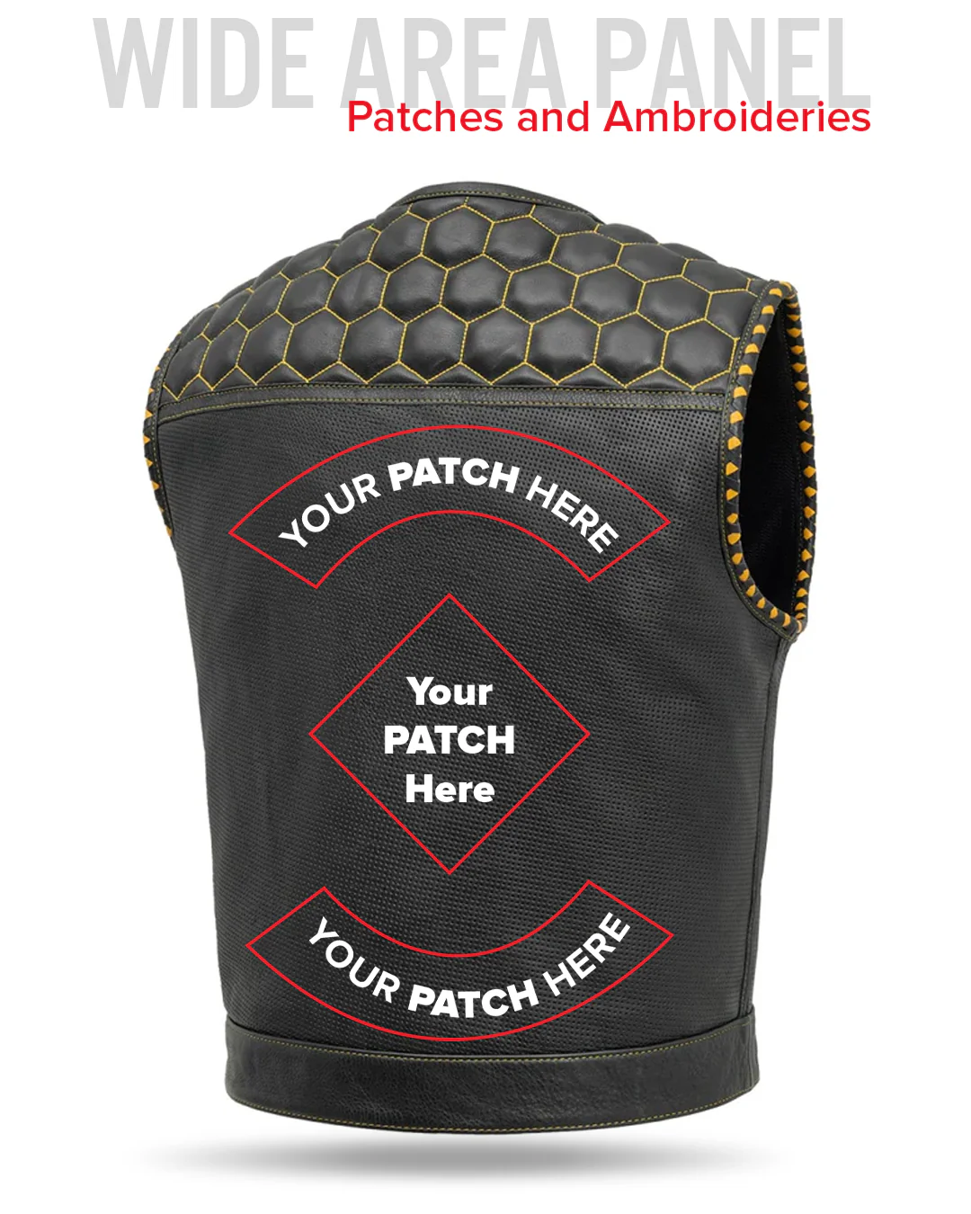 Lowside Hornet Perforated Men's Club Style Leather Vest - Image 7