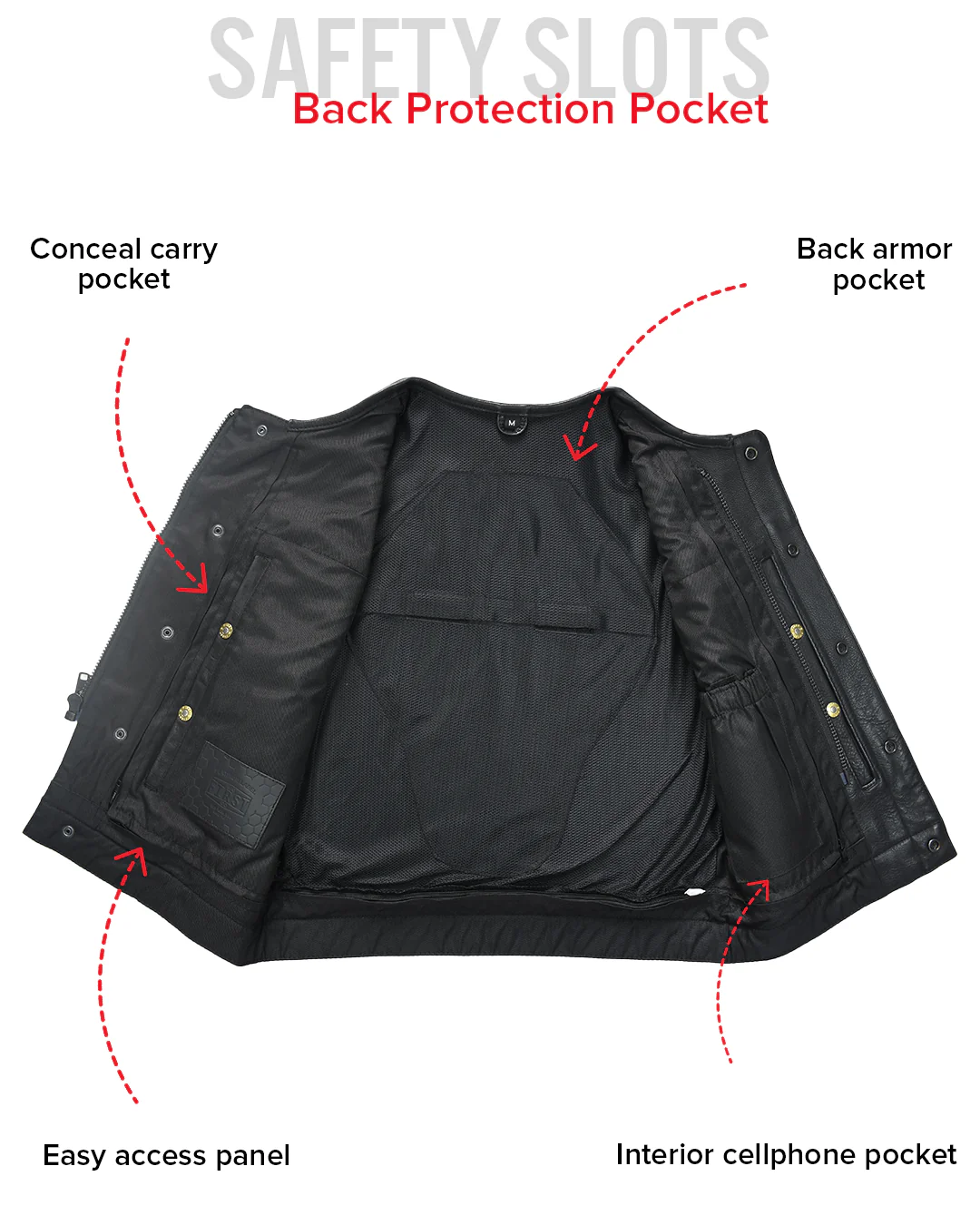 Lowside Men's Motorcycle Leather Vest - Image 8