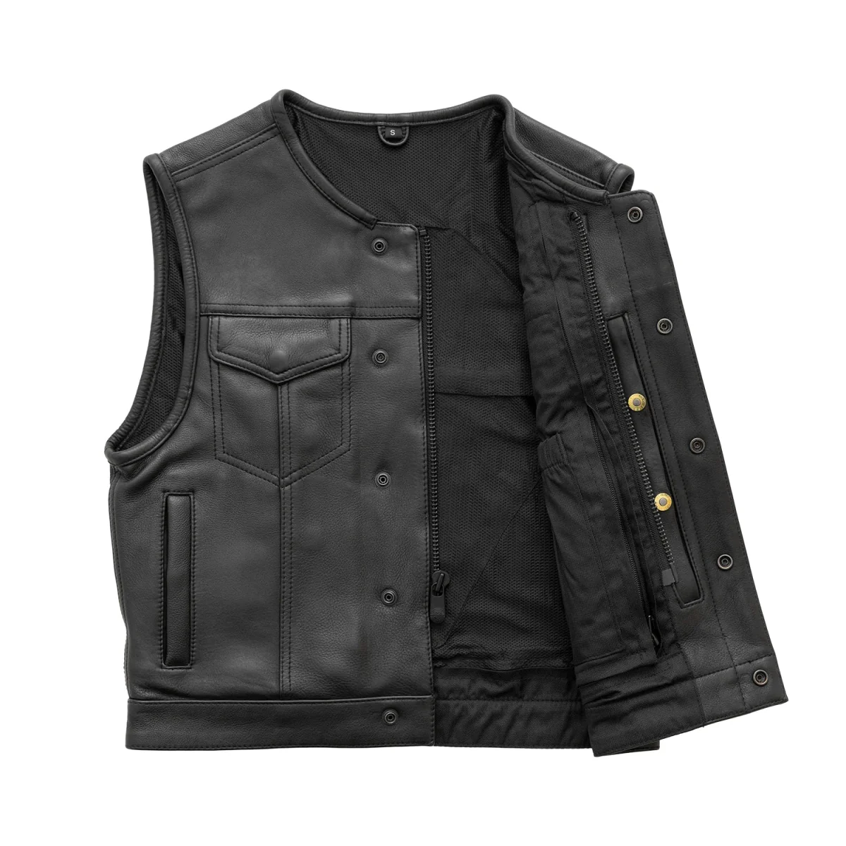 Lowside Men's Motorcycle Leather Vest - Image 3