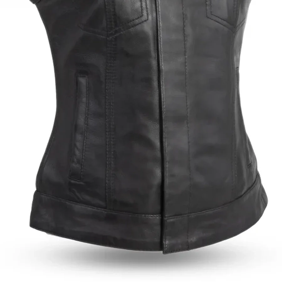Ludlow Women's Motorcycle Leather Vest - Image 4