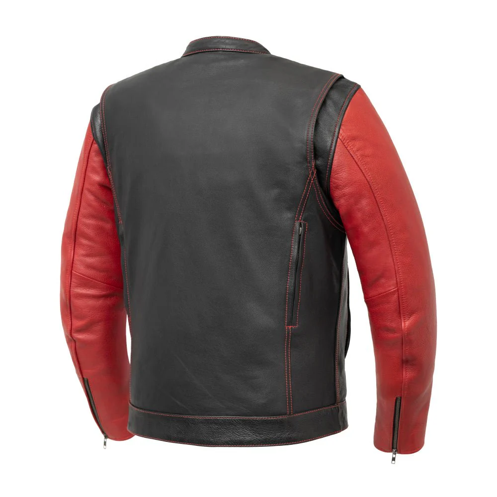 Vincent Men's Cafe Style Leather Jacket - Image 3