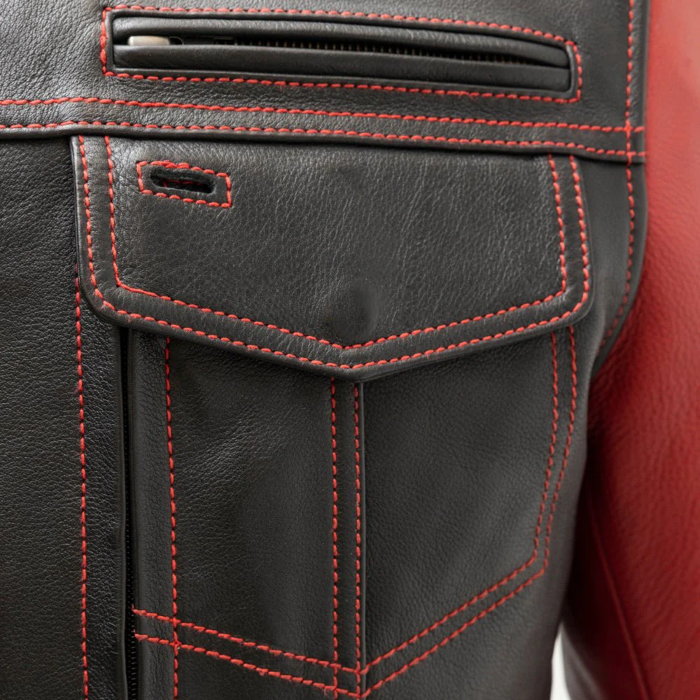 Vincent Men's Cafe Style Leather Jacket - Image 5