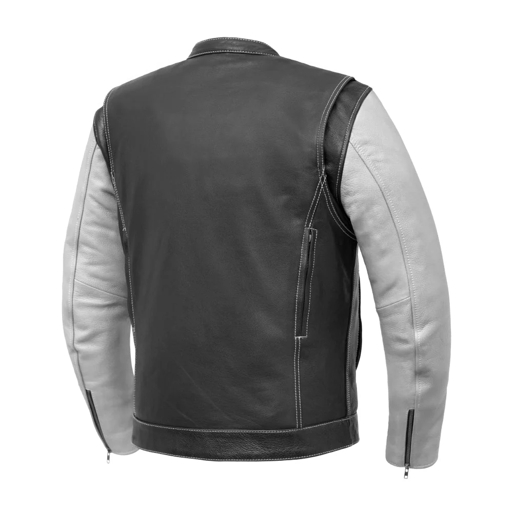 Vincent Men's Cafe Style Leather Jacket - Image 7