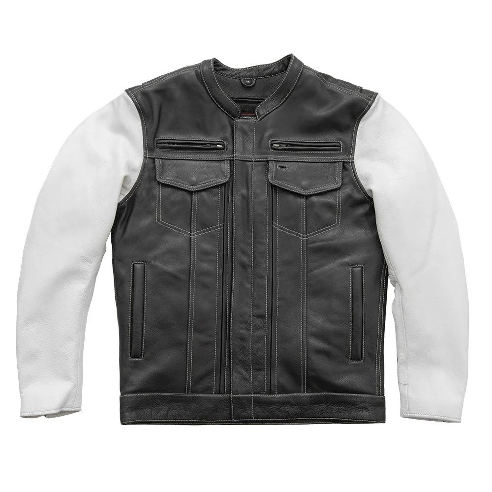 Vincent Men's Cafe Style Leather Jacket - Image 9