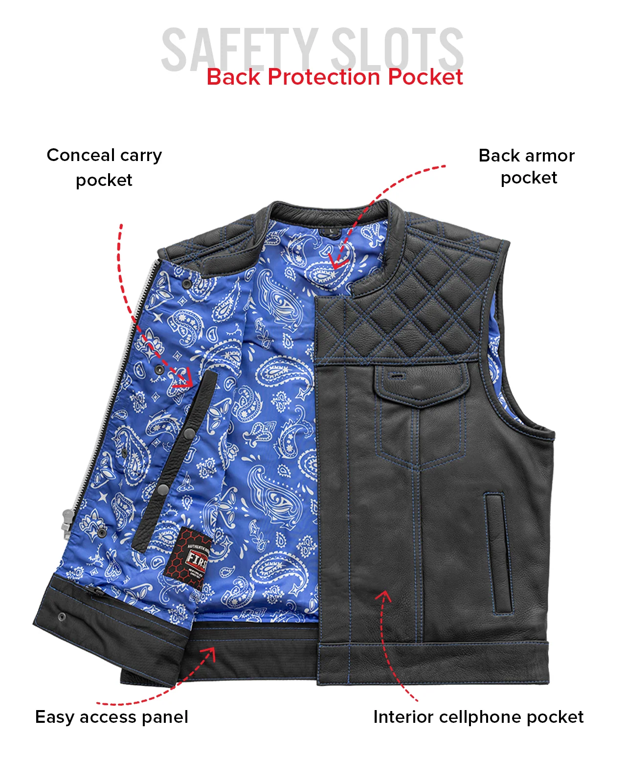 Upside Men's Club Style Leather Vest - Image 44