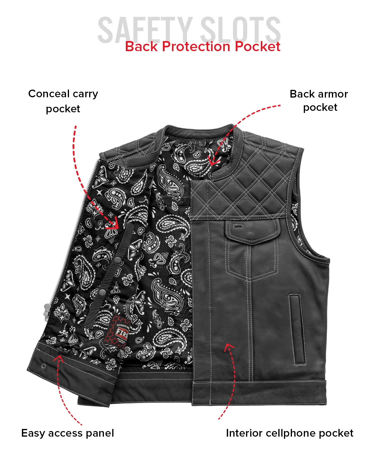 Upside Men's Club Style Leather Vest - Image 53