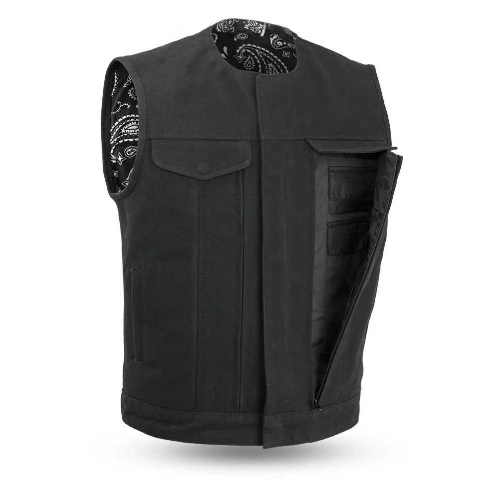 Fairfax V2 Men's Motorcycle Canvas Vest - Image 4