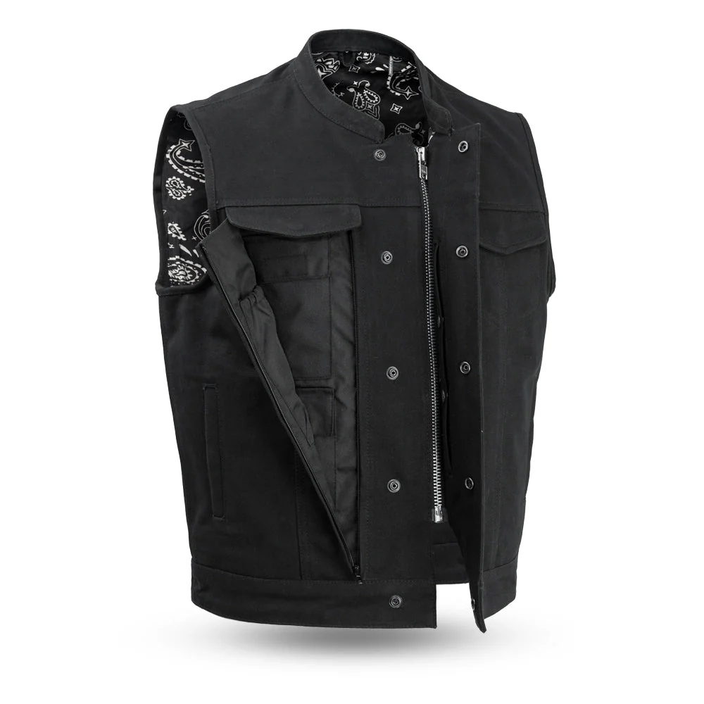 Highland V2 Men's Motorcycle Canvas Vest - Image 4