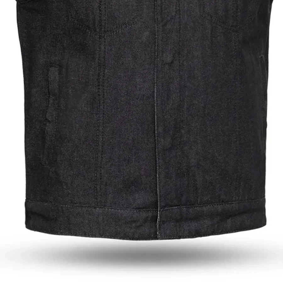 Haywood Men's Motorcycle Denim Vest - Black - Image 4