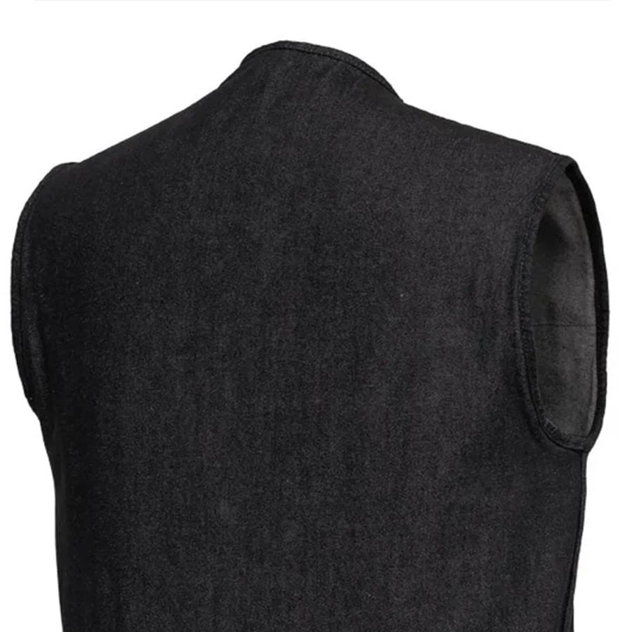 Haywood Men's Motorcycle Denim Vest - Black - Image 5