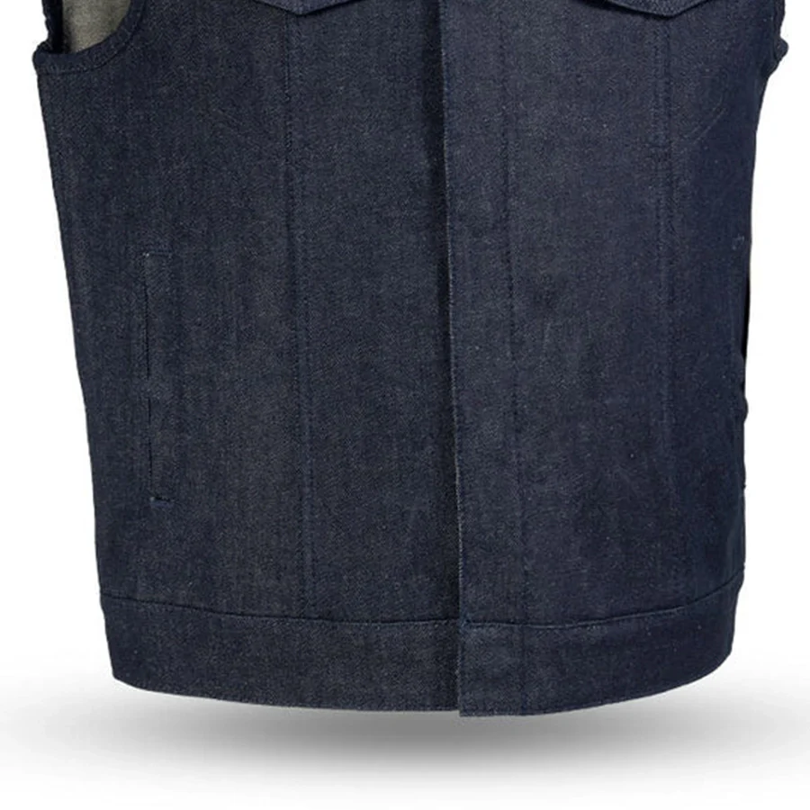 Haywood Men's Motorcycle Denim Vest - Blue - Image 5