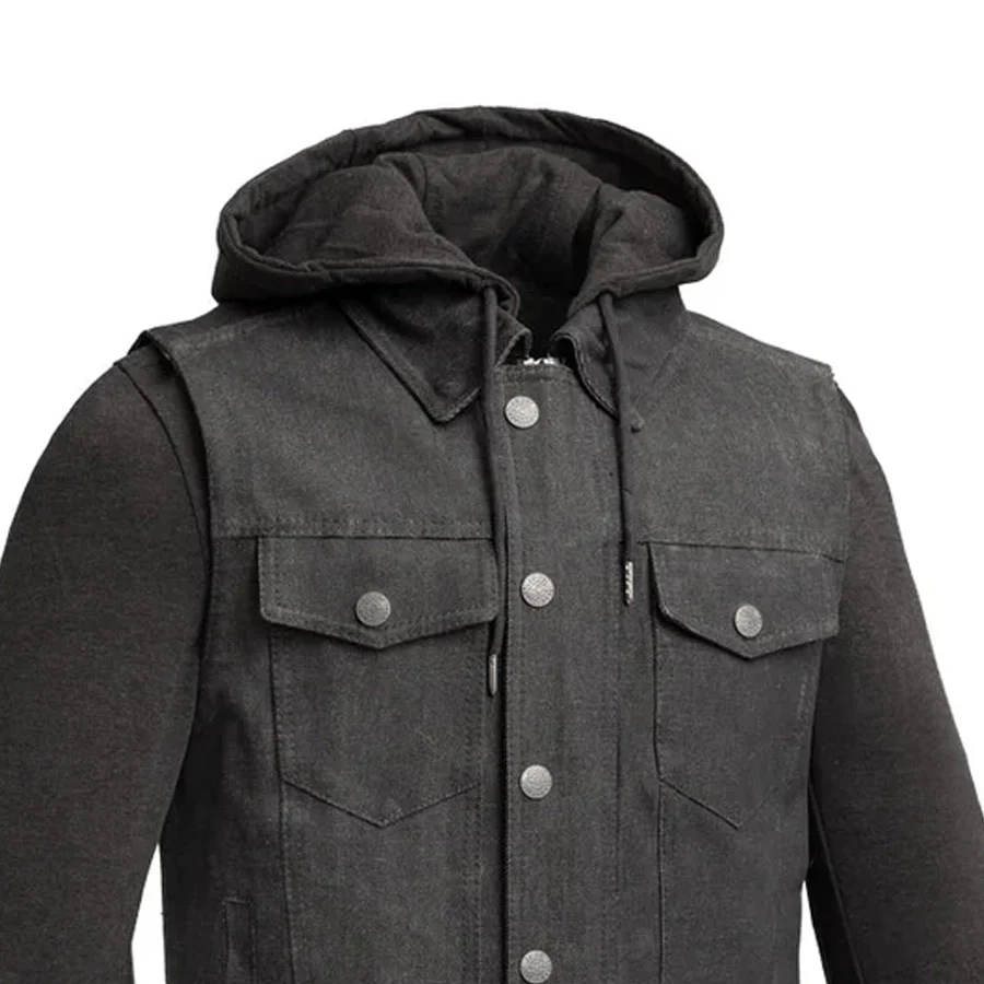 Rook - Men's Motorcycle Denim Vest - Image 9