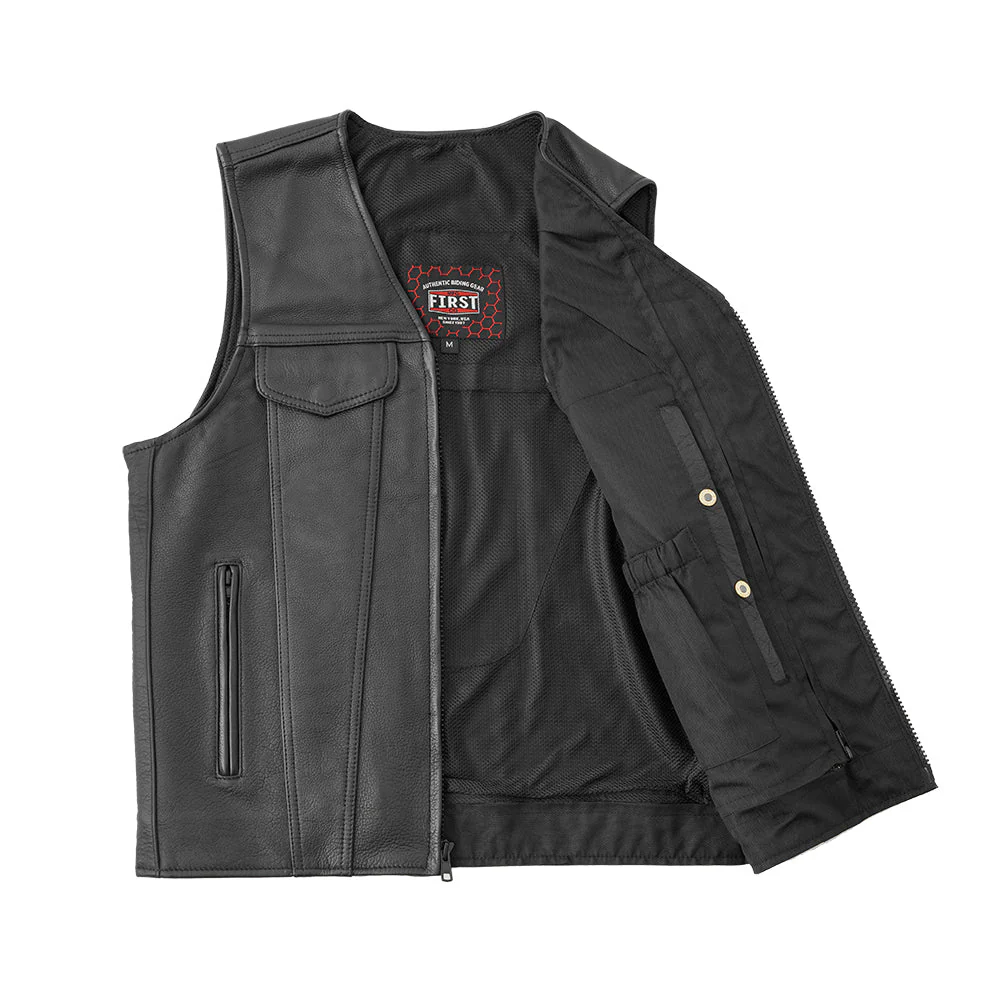 Badlands Men's Motorcycle Leather Vest - Image 3