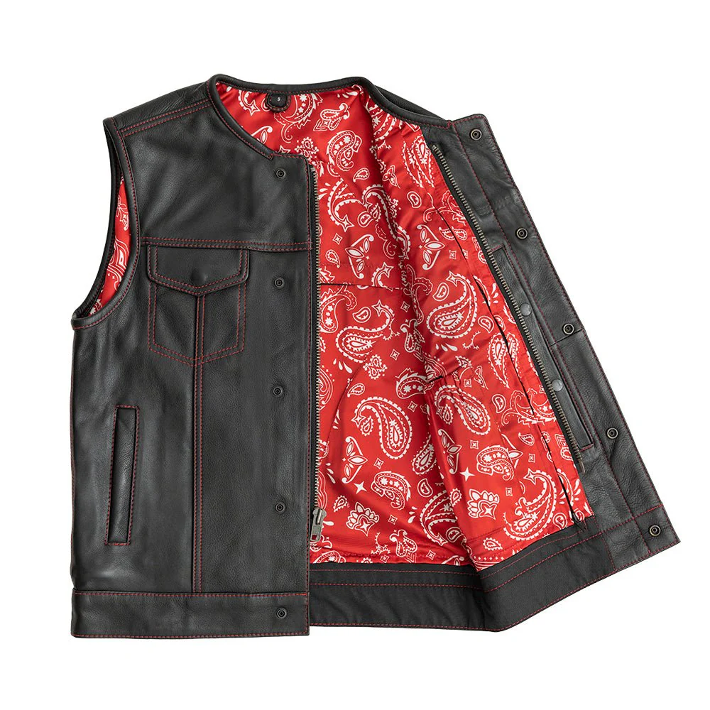 Bandit Men's Leather Motorcycle Vest - Image 8