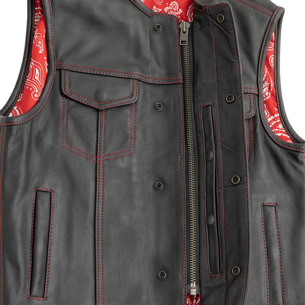 Bandit Men's Leather Motorcycle Vest - Image 9