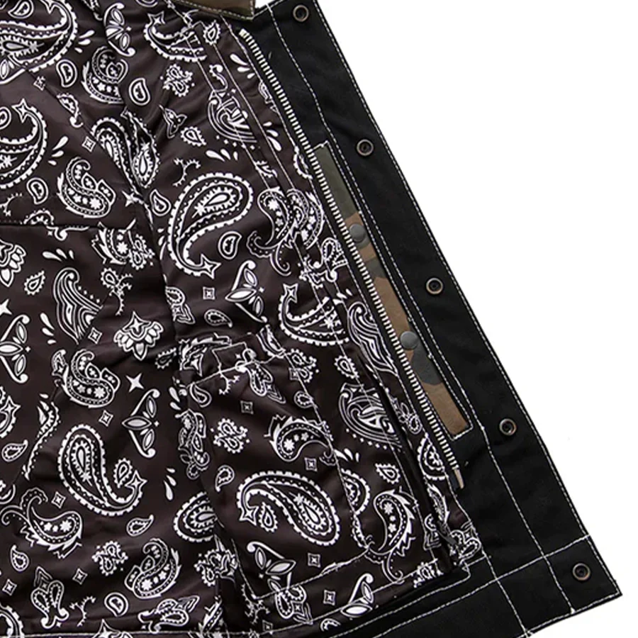 Infantry Motorcycle Leather Canvas Vest - Image 5