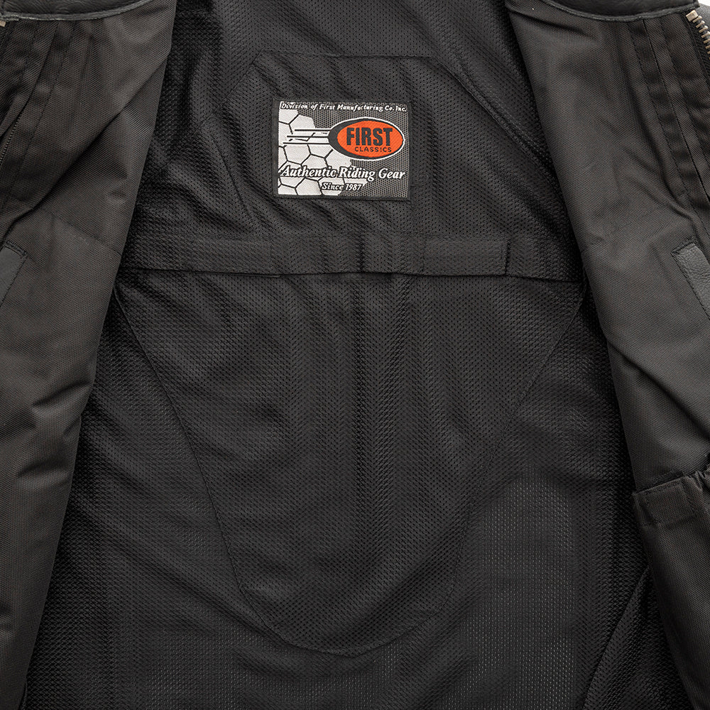 Club House Men's Leather Motorcycle Vest - Image 3