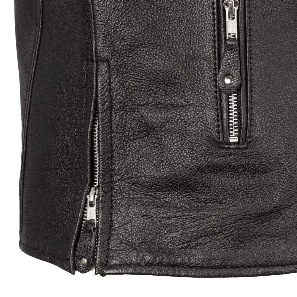 Ace Men's Leather Motorcycle Jacket - Image 3