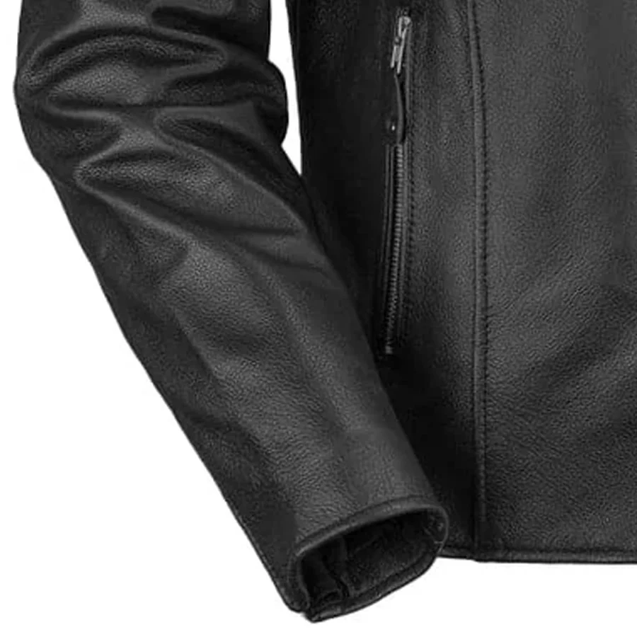 Ace Men's Leather Motorcycle Jacket - Image 4