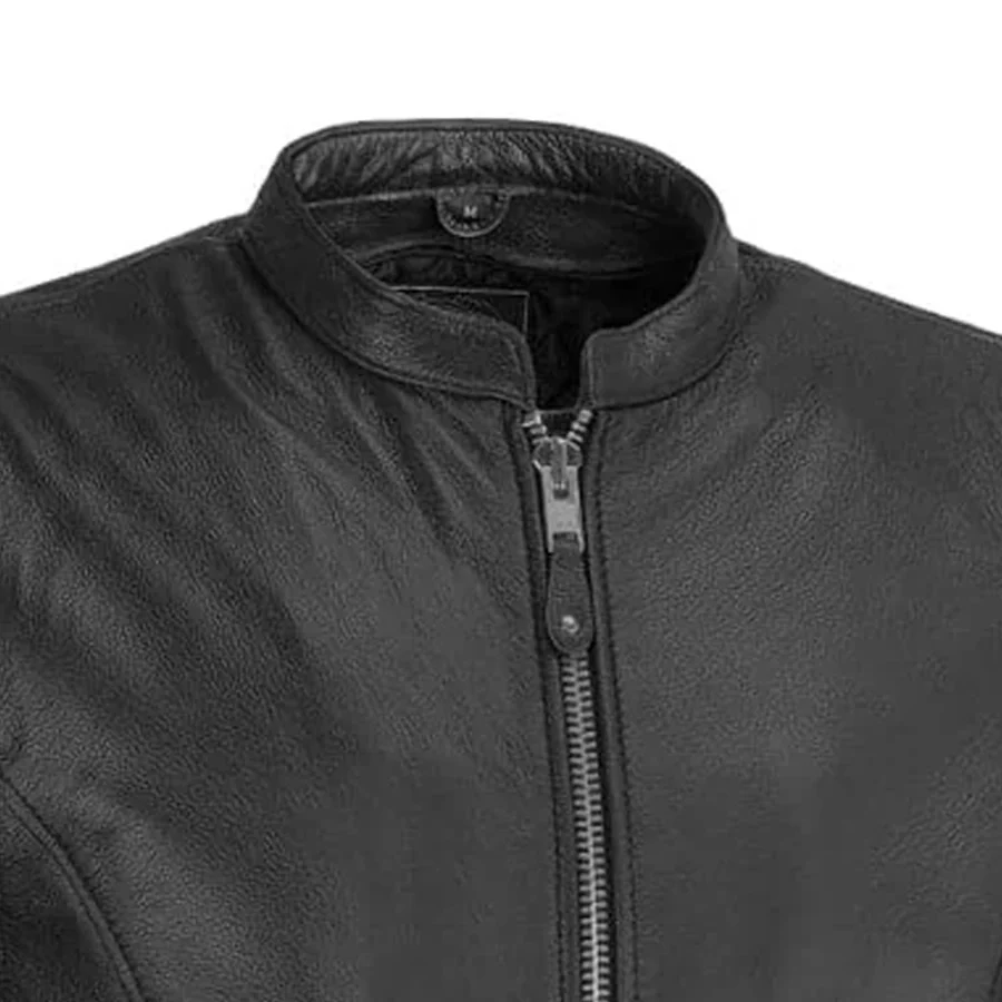 Ace Men's Leather Motorcycle Jacket - Image 5