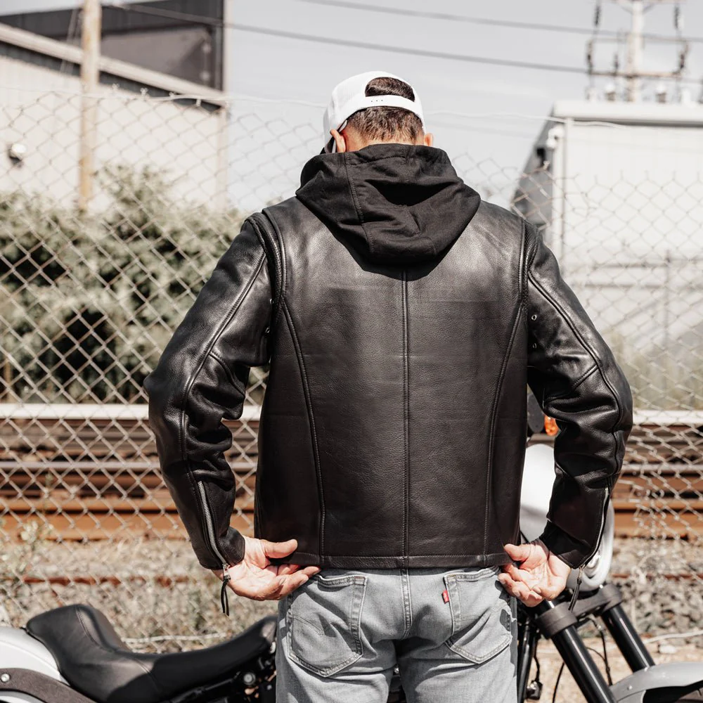 Street Cruiser Men's Motorcycle Leather Jacket - Image 7