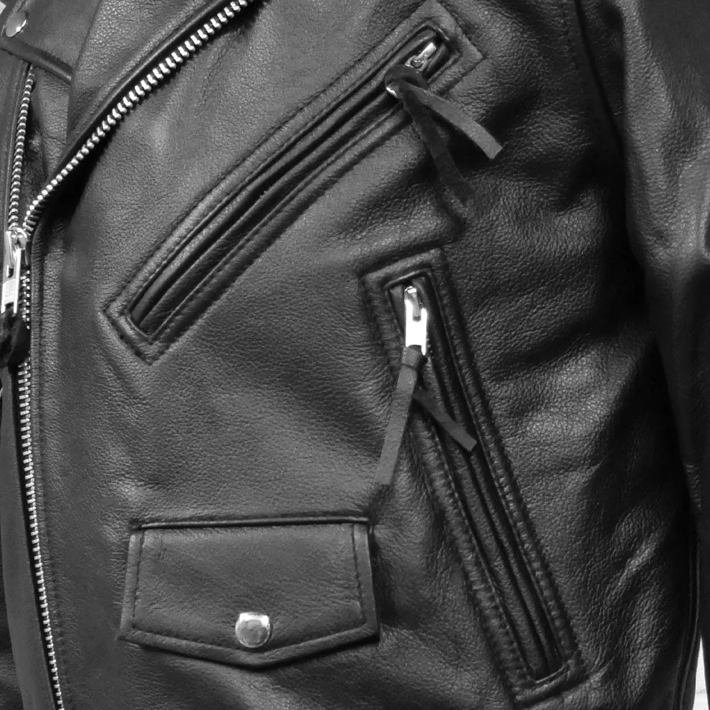 Superstar Men's Motorcycle Leather Jacket - Image 4