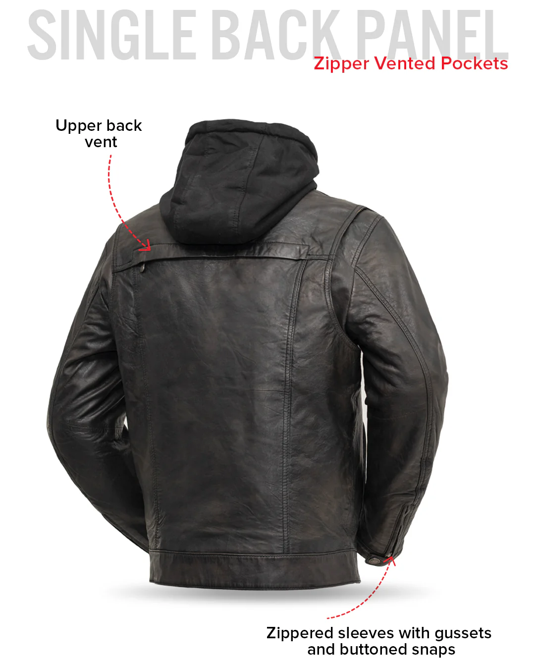 Vendetta Men's Motorcycle Leather Jacket - Image 6