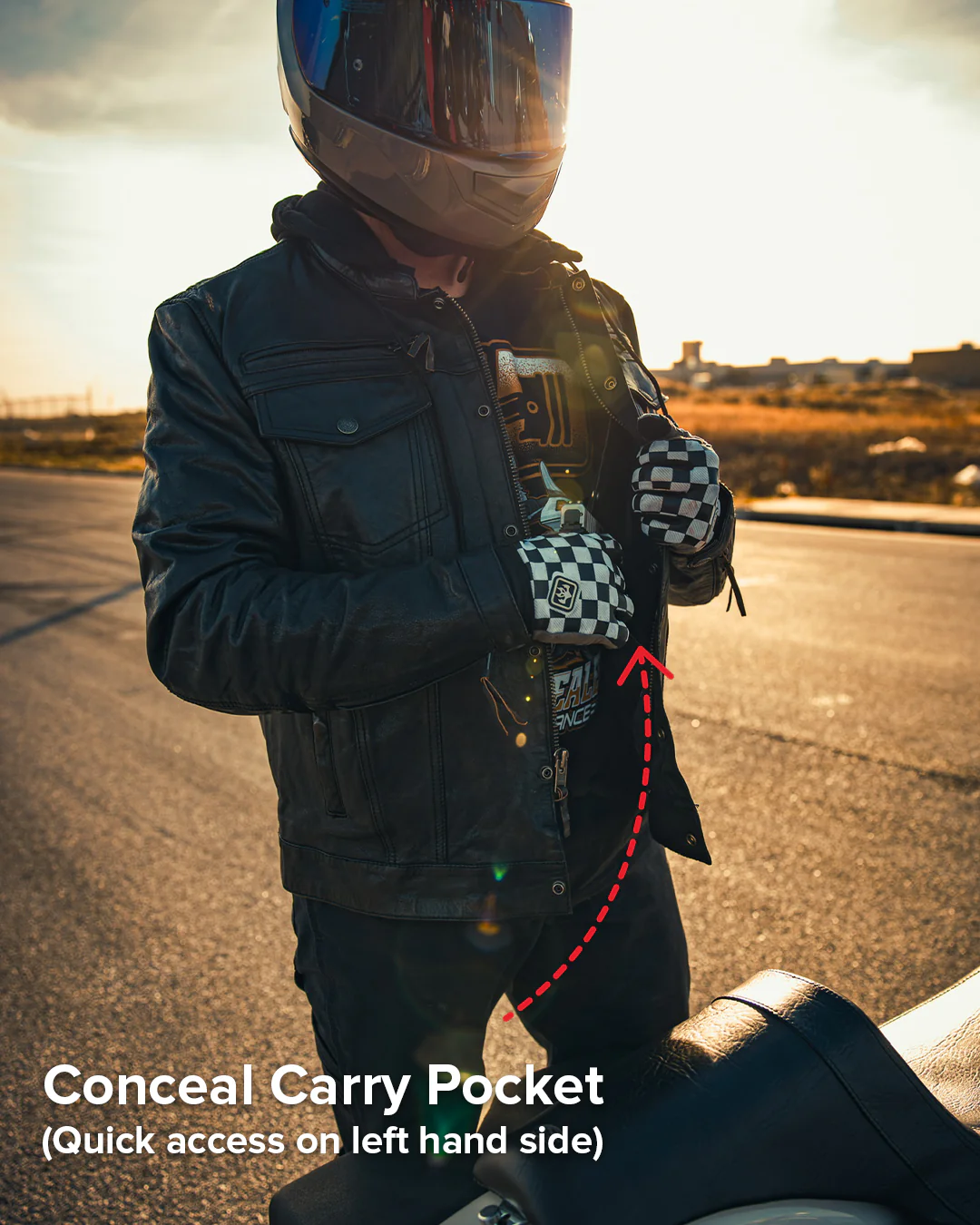 Vendetta Men's Motorcycle Leather Jacket - Image 7