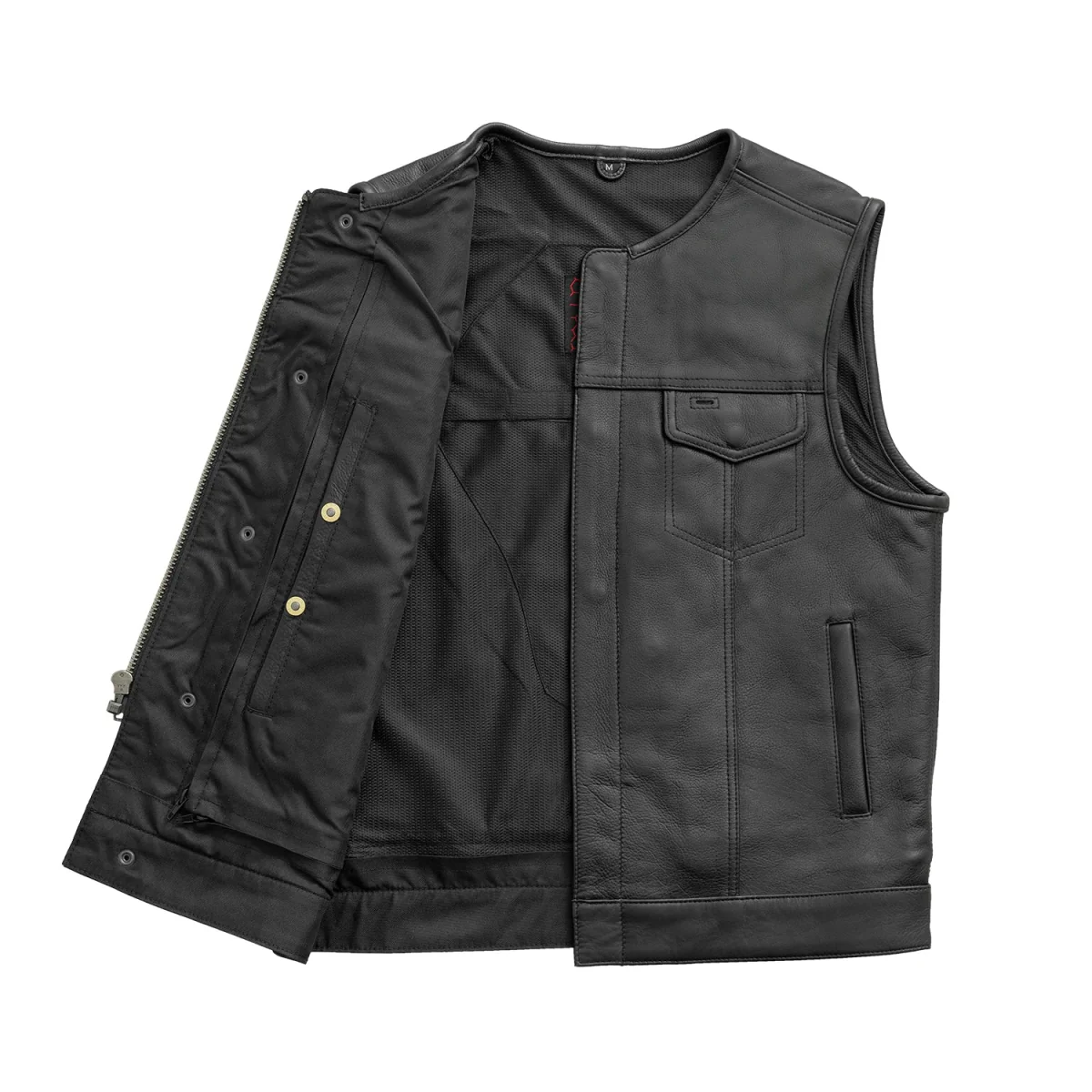 No Rival - Men's Motorcycle Leather Vest - Image 3