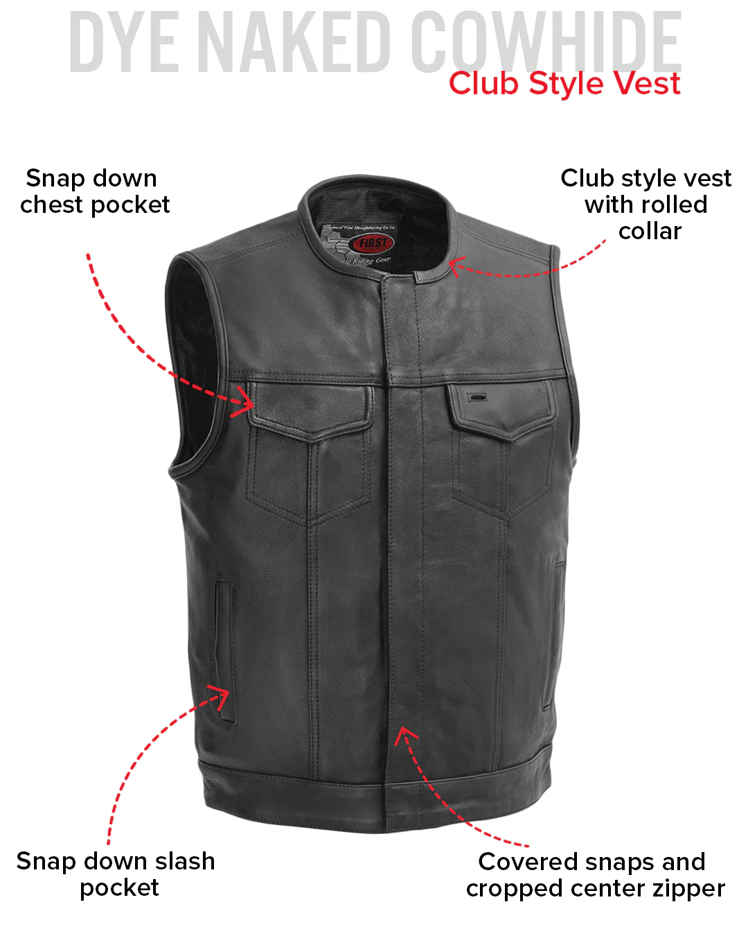 No Rival - Men's Motorcycle Leather Vest - Image 7