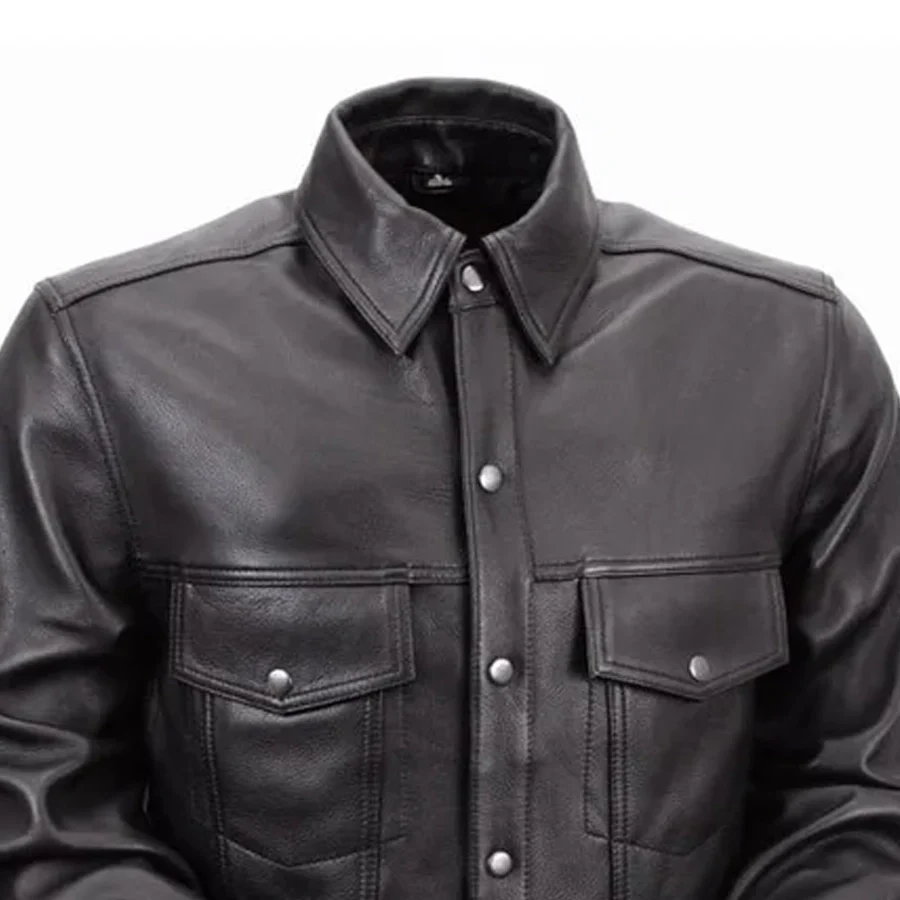 Milestone - Men's Leather Motorcycle Shirt - Image 3