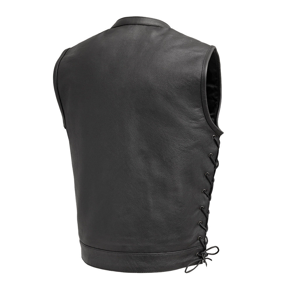 Sniper Men's Motorcycle Leather Vest - Image 3