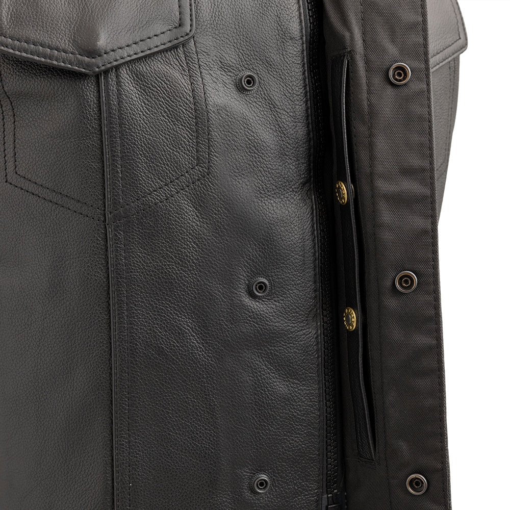 Sniper Men's Motorcycle Leather Vest - Image 4