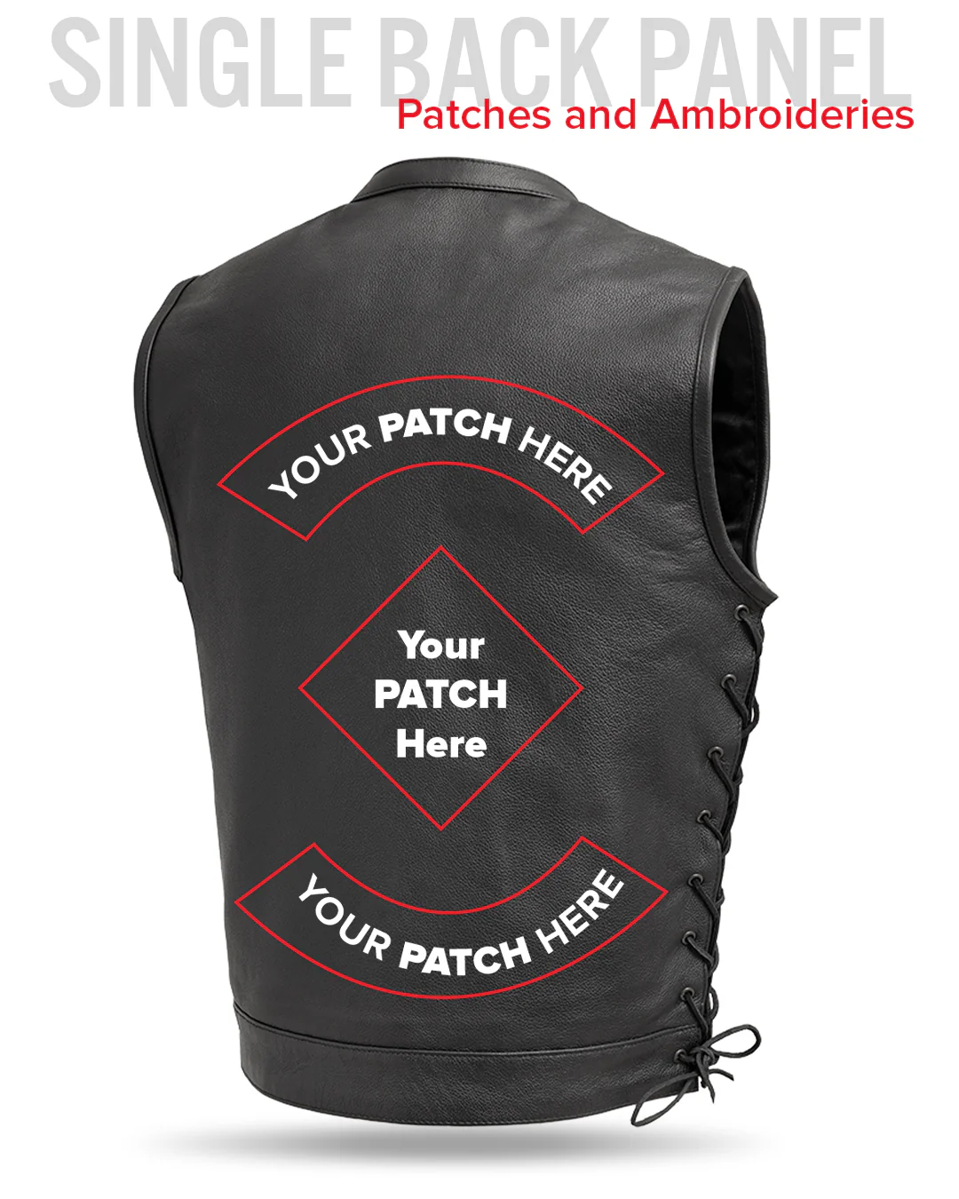 Sniper Men's Motorcycle Leather Vest - Image 7