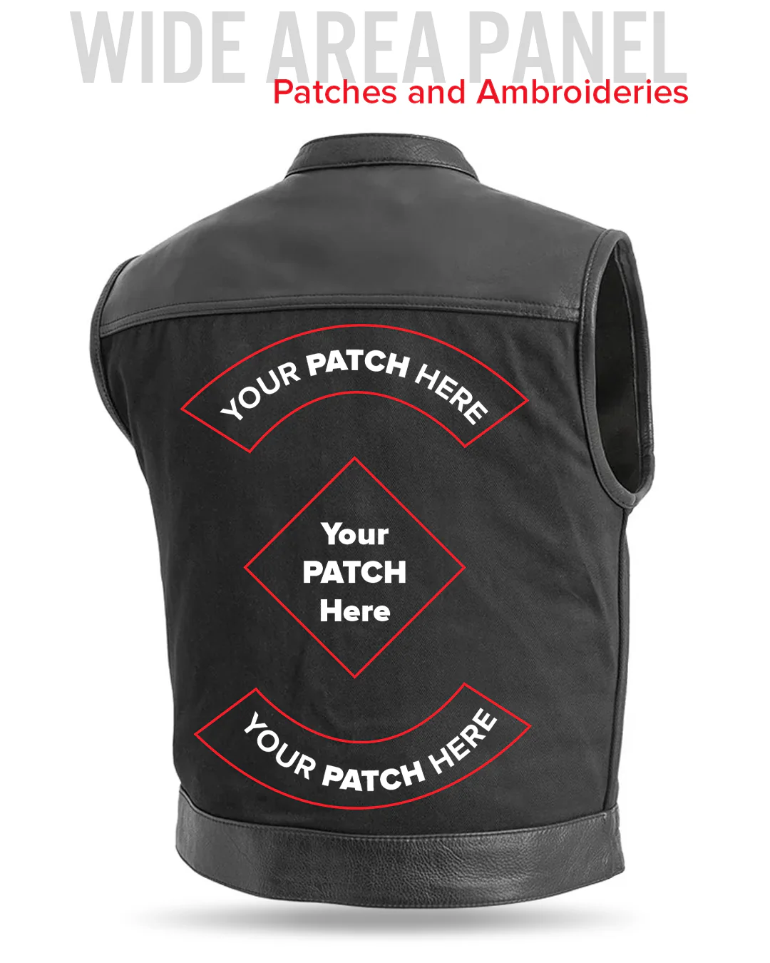 Lowrider Men's Motorcycle Leather/Twill Vest - Image 6