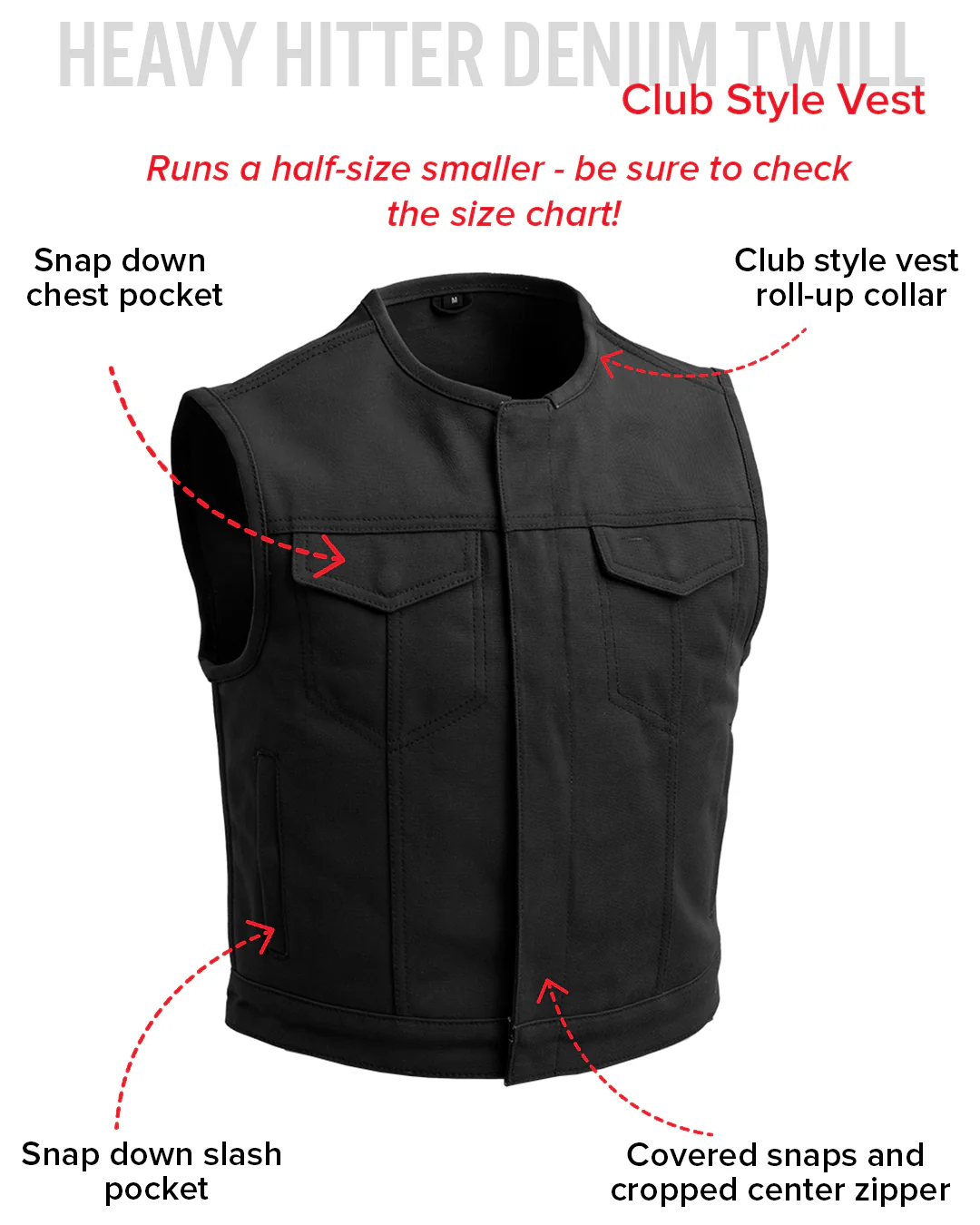 Lowside Men's Motorcycle Twill Vest - Image 9
